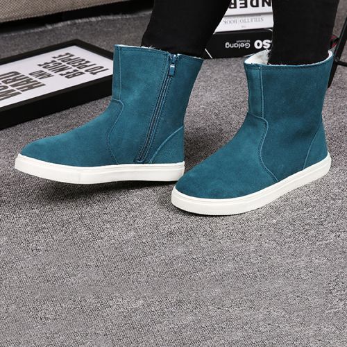 Boots - chaussures en Première couche de cuir, En plus de de vache, RIANCESS ronde pour hiver - loisir - semelle caoutch
