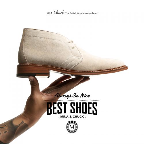 Boots - chaussures en de vache MR.A ronde pour printemps - loisir - semelle caoutchouc - Ref 953321