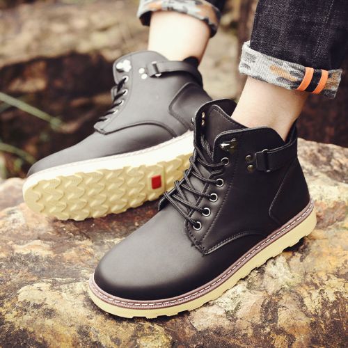Boots - chaussures en PU ronde pour printemps - tendance des jeunes - semelle caoutchouc - Ref 953326