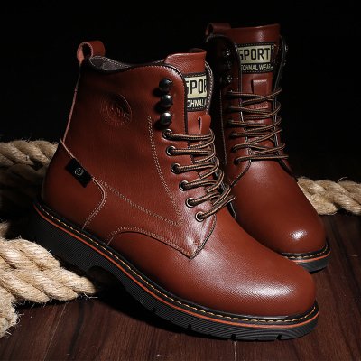 Boots - chaussures en plancher de cuir, En plus de de vache, ronde pour printemps - loisir - semelle caoutchouc - Ref 95