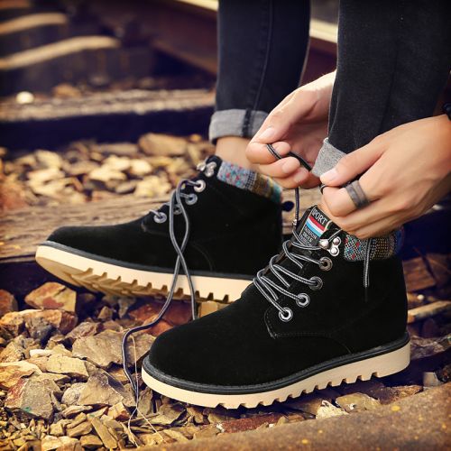 Boots - chaussures en Cuir spatial ronde pour printemps - tendance des jeunes - semelle caoutchouc - Ref 953336