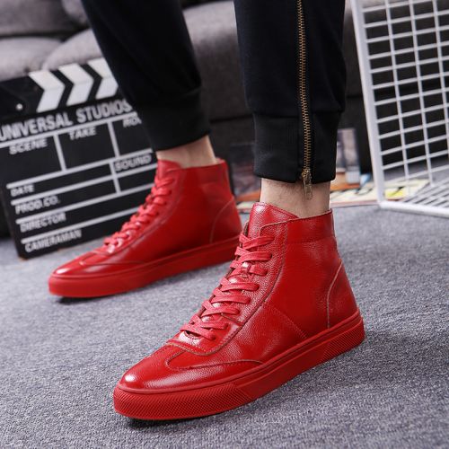 Boots - chaussures en cuir pointu pour printemps - entreprise - semelle caoutchouc - Ref 953339