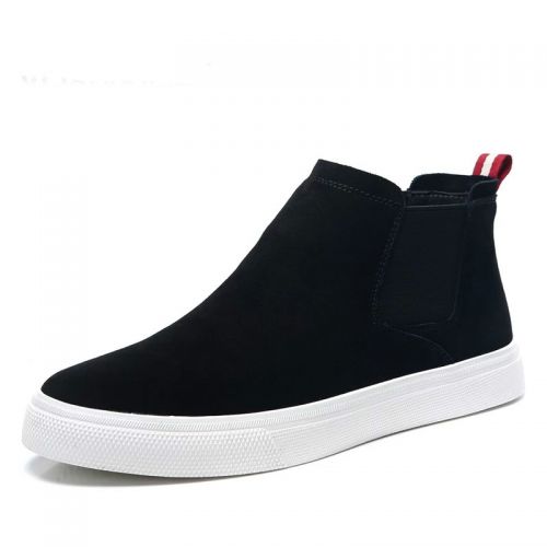 Boots - chaussures en Nubuck ronde pour printemps - tendance des jeunes - semelle caoutchouc - Ref 953354