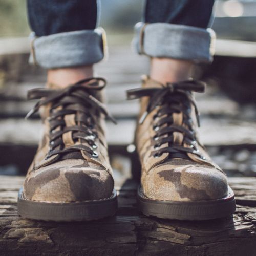 Boots - chaussures en de vache MADEN ronde pour printemps - loisir - semelle caoutchouc - Ref 953366