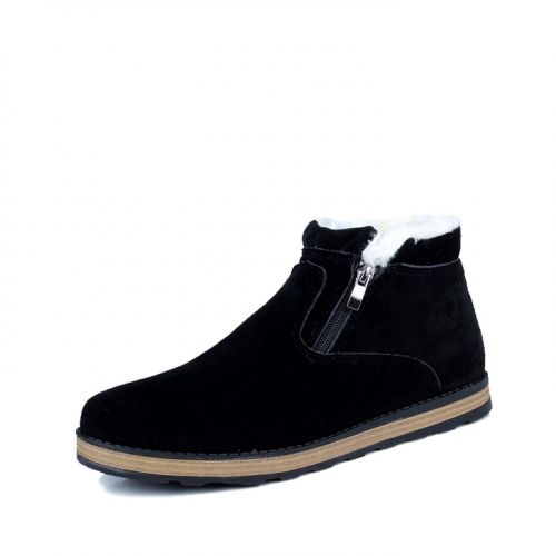 Boots - chaussures en Nubuck ronde pour hiver - semelle caoutchouc - Ref 953372