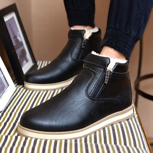 Boots - chaussures en PU ronde pour hiver - loisir - semelle caoutchouc - Ref 953377