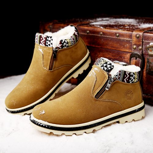 Boots - chaussures en Nubuck ronde pour hiver - tendance des jeunes - semelle caoutchouc - Ref 953380