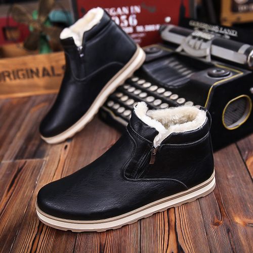 Boots - chaussures en PU ronde pour hiver - semelle caoutchouc - Ref 953390