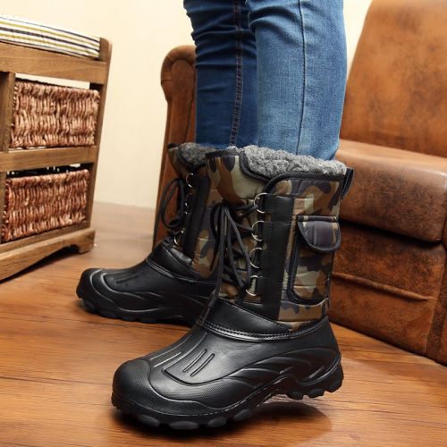 Boots - chaussures en satin ronde pour hiver - simple - semelle plastique - Ref 953451