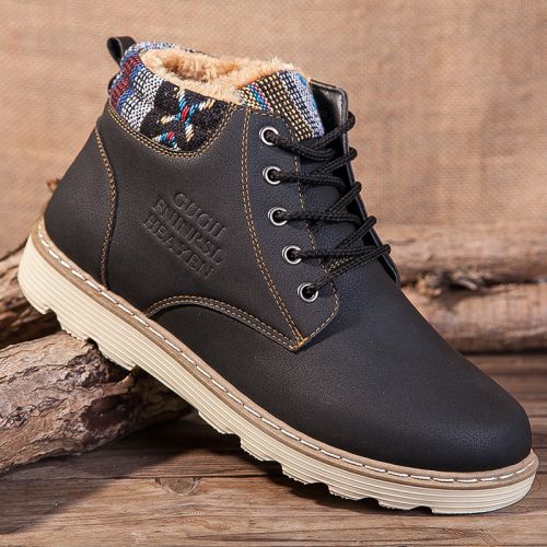 Boots - chaussures en PU ronde - loisir - semelle caoutchouc - Ref 953456
