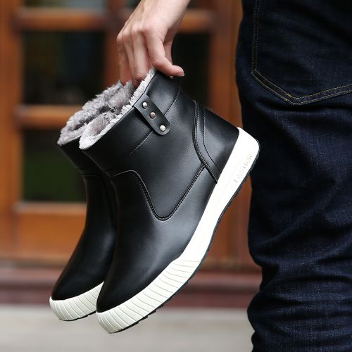 Boots - chaussures en PU ronde pour hiver - semelle caoutchouc - Ref 953471