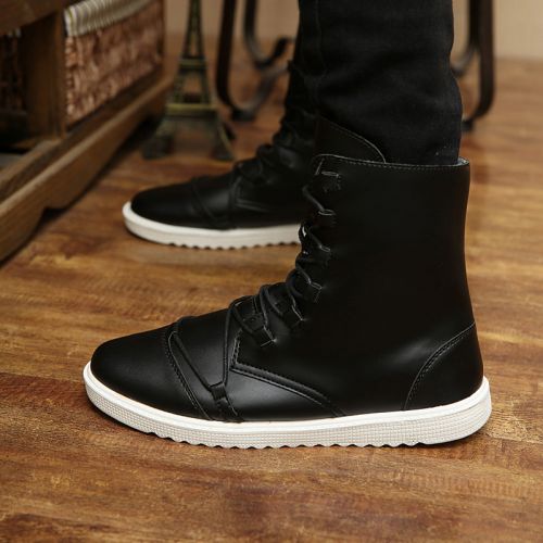 Boots - chaussures en PU ronde pour printemps - loisir - semelle caoutchouc - Ref 953474