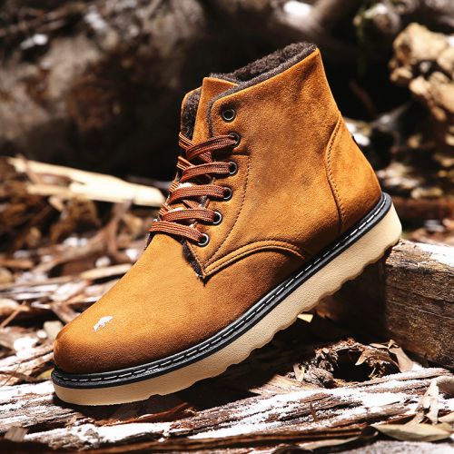 Boots - chaussures en ronde pour hiver - Retro - semelle caoutchouc - Ref 953492