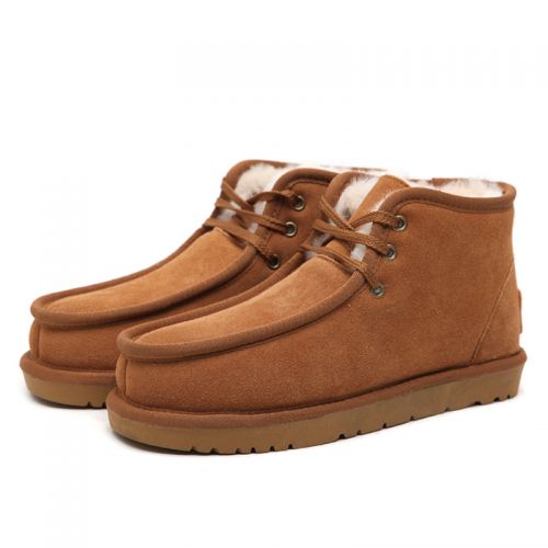 Boots - chaussures en plancher de cuir, En plus de de vache, ronde pour hiver - loisir - semelle TPR - Ref 9535