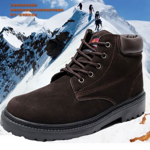 Boots - chaussures en Nubuck ronde pour hiver - semelle caoutchouc - Ref 953511