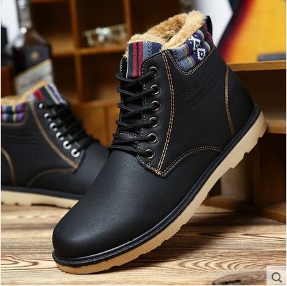 Boots - chaussures en PU ronde pour hiver - loisir - semelle caoutchouc - Ref 953526