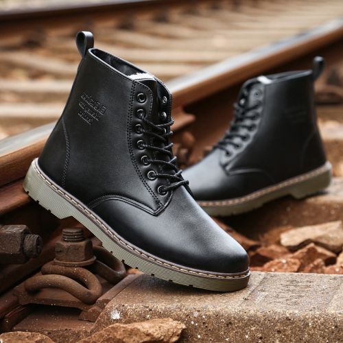 Boots - chaussures en PU ronde pour hiver - loisir - semelle caoutchouc - Ref 953528