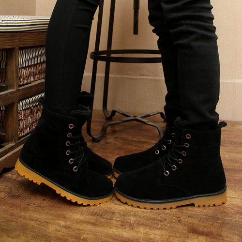 Boots - chaussures en PU ronde pour hiver - tendance des jeunes - semelle caoutchouc - Ref 953538