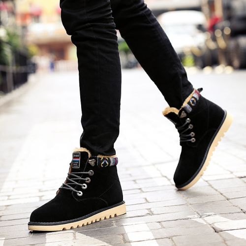 Boots - chaussures en PU ronde pour hiver - loisir - semelle caoutchouc - Ref 953543