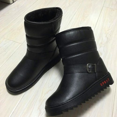 Boots - chaussures en Cuir spatial ronde pour hiver - loisir - semelle TPR - Ref 953544