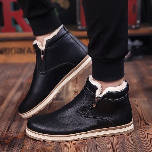 Boots - chaussures en PU ronde pour hiver - tendance des jeunes - semelle caoutchouc - Ref 953548