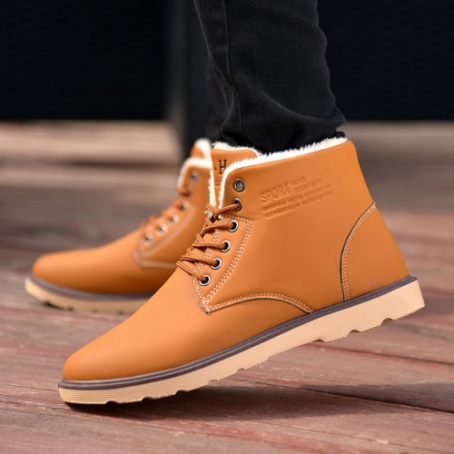 Boots - chaussures en PU ronde pour hiver - loisir - semelle mousse de caoutchouc - Ref 953551