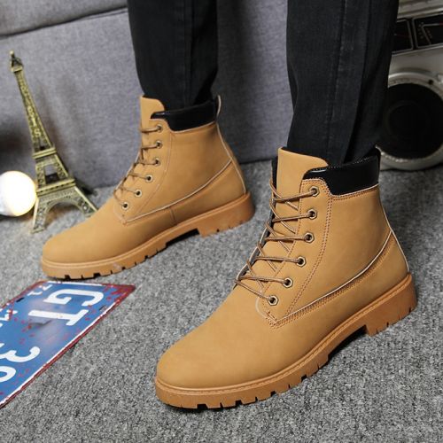 Boots - chaussures en PU ronde pour printemps - semelle caoutchouc - Ref 953556