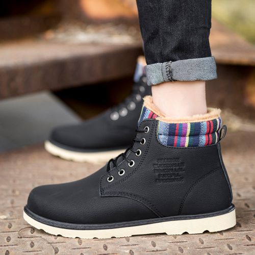 Boots - chaussures en PU ronde pour hiver - semelle caoutchouc - Ref 953564