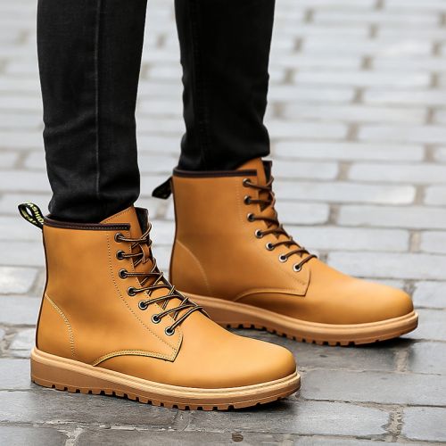 Boots - chaussures en PU ronde pour hiver - Angleterre - semelle caoutchouc - Ref 953570