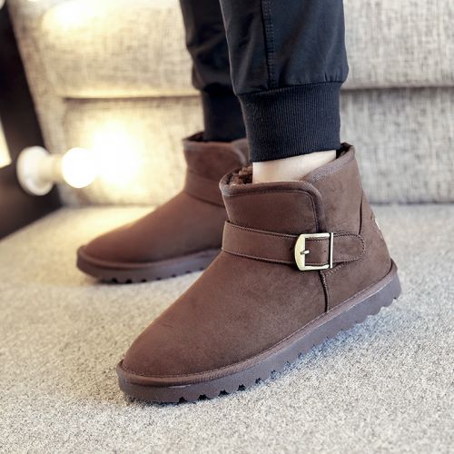 Boots - chaussures en chamois ronde pour hiver - loisir - semelle caoutchouc - Ref 953577