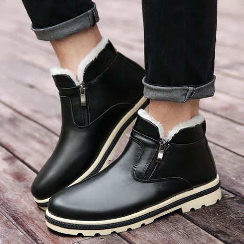 Boots - chaussures en PU ronde pour hiver - loisir - semelle caoutchouc - Ref 953605