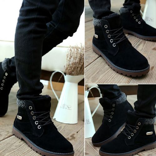 Boots - chaussures en Nubuck ronde pour hiver - loisir - semelle caoutchouc - Ref 953606