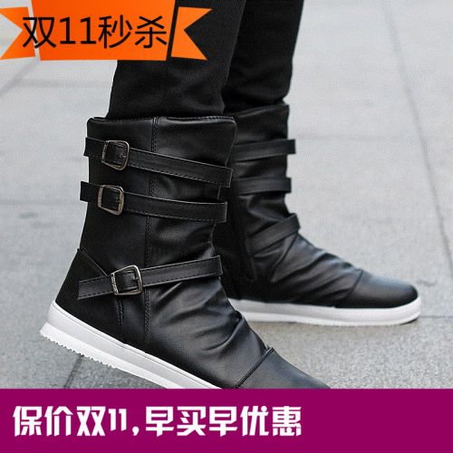 Boots - chaussures en PU ronde pour printemps - tendance des jeunes - semelle caoutchouc - Ref 953632