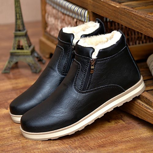 Boots - chaussures en PU ronde pour hiver - loisir - semelle caoutchouc - Ref 953645