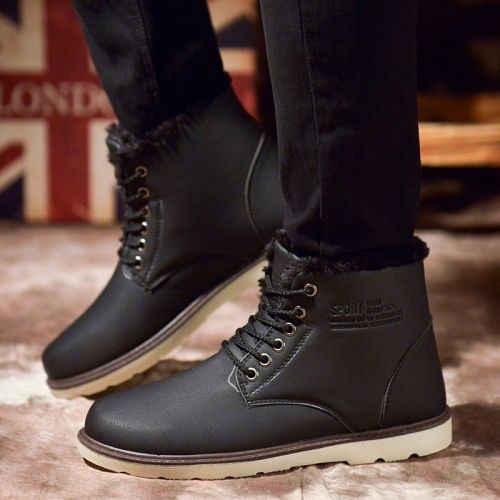 Boots - chaussures en PU ronde pour hiver - loisir - semelle caoutchouc - Ref 953676