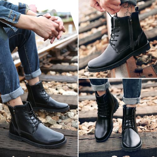 Boots - chaussures en PU ronde pour printemps - loisir - semelle caoutchouc - Ref 953682