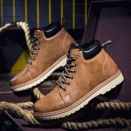Boots - chaussures en PU ronde pour hiver - loisir - semelle caoutchouc - Ref 953727