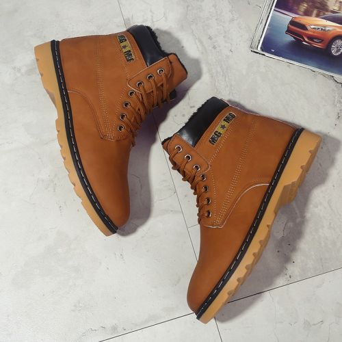 Boots - chaussures en PU ronde pour hiver - loisir - semelle cuir - Ref 953734