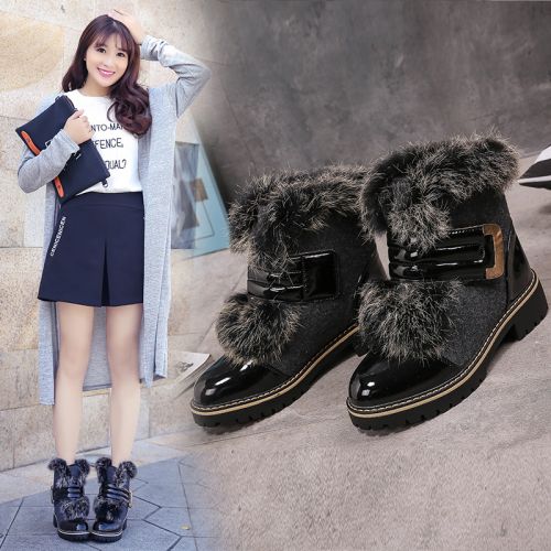 Boots - chaussures en PU ronde pour hiver - semelle TPR - Ref 953751
