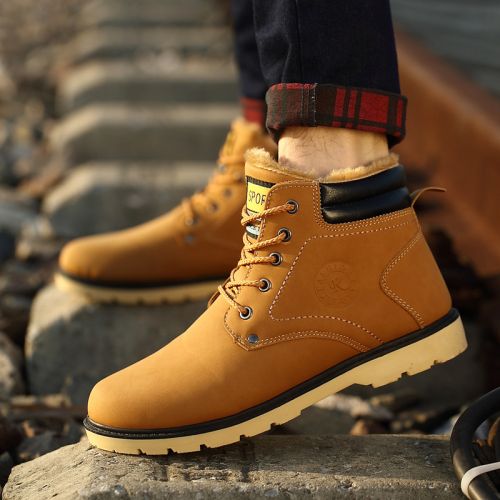 Boots - chaussures en PU ronde pour hiver - loisir - semelle caoutchouc - Ref 953772