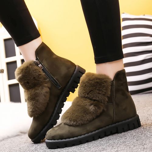 Boots - chaussures en PU ronde pour hiver - semelle caoutchouc - Ref 953776