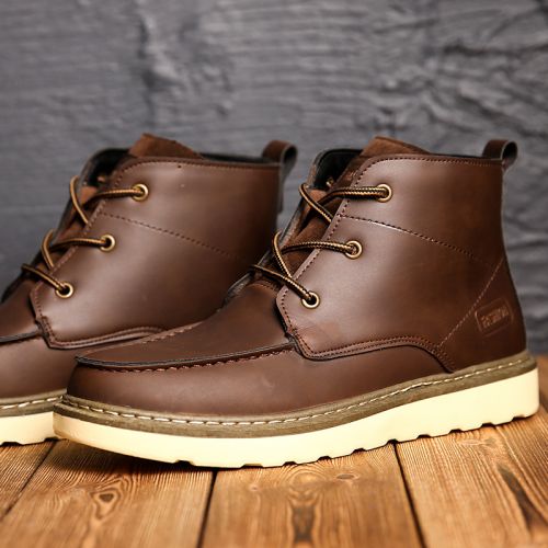 Boots - chaussures en PU ronde pour hiver - loisir - semelle caoutchouc - Ref 953812