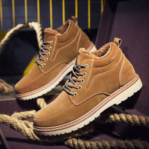 Boots - chaussures en PU ronde pour hiver - loisir - semelle caoutchouc - Ref 953826