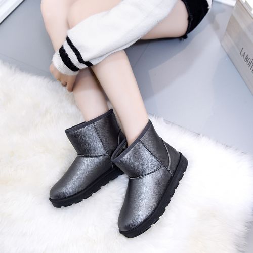 Boots - chaussures en PU ronde pour hiver - semelle caoutchouc - Ref 953853