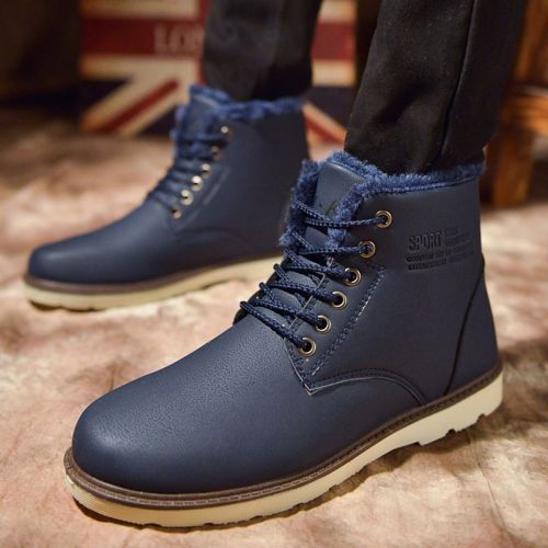 Boots - chaussures en PU ronde pour hiver - tendance des jeunes - semelle caoutchouc - Ref 953867