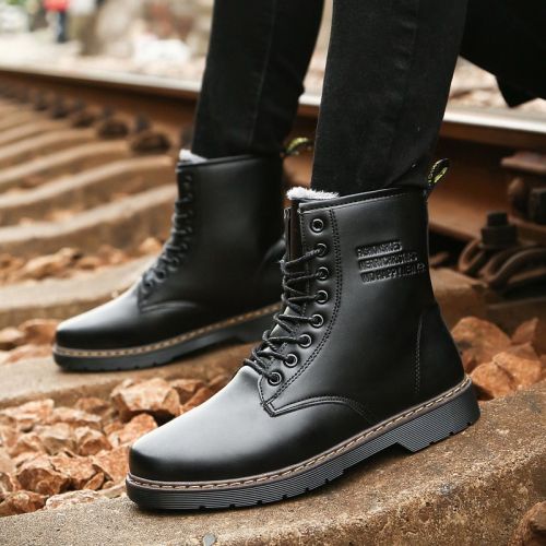 Boots - chaussures en PU ronde pour hiver - tendance des jeunes - semelle caoutchouc - Ref 953896