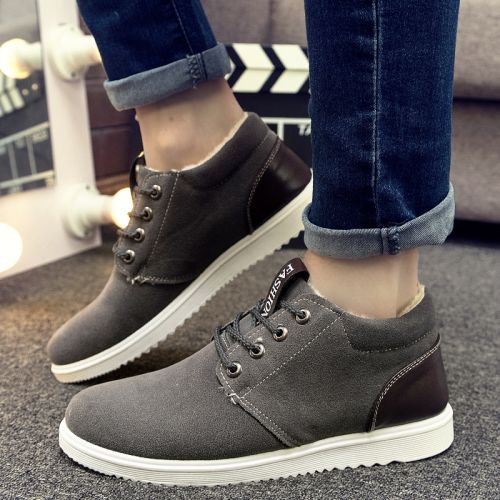 Boots - chaussures en Nubuck ronde pour hiver - tendance des jeunes - semelle caoutchouc - Ref 953959