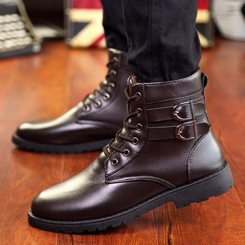 Boots - chaussures en PU ronde pour printemps - semelle caoutchouc - Ref 953989