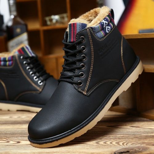 Boots - chaussures en PU ronde pour hiver - loisir - semelle caoutchouc - Ref 954043