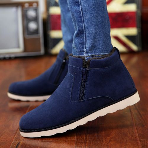 Boots - chaussures en Nubuck ronde pour hiver - loisir - semelle caoutchouc - Ref 954104